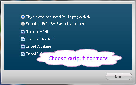 choose output format