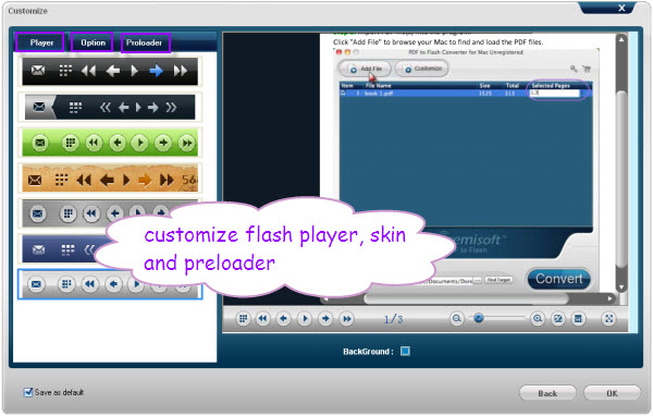 customize flash player skin preloader