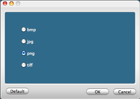 choose png as output format